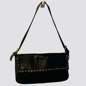Corello Brazilian Black Leather Shoulder Bag Purse